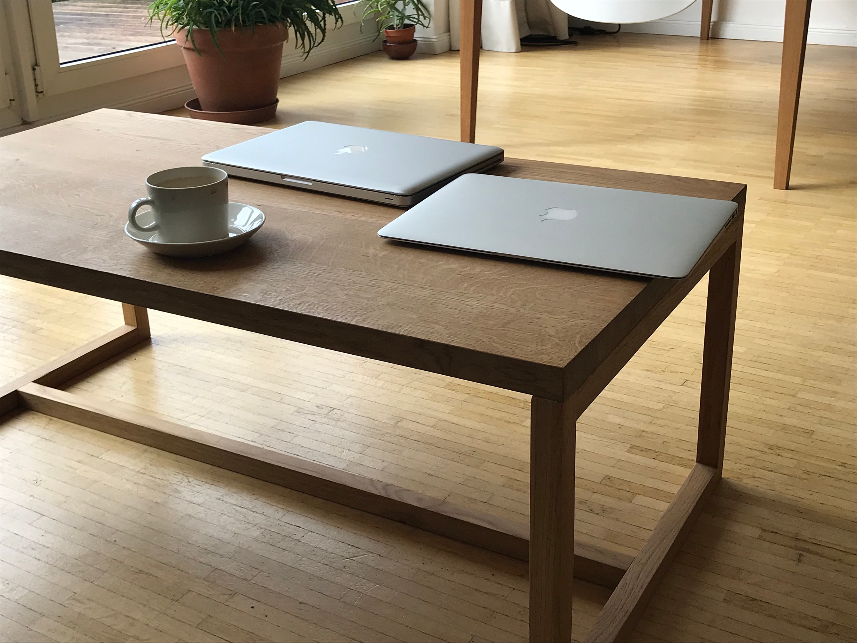 coffee table minimalistic design side table oak wood REKORD furniture