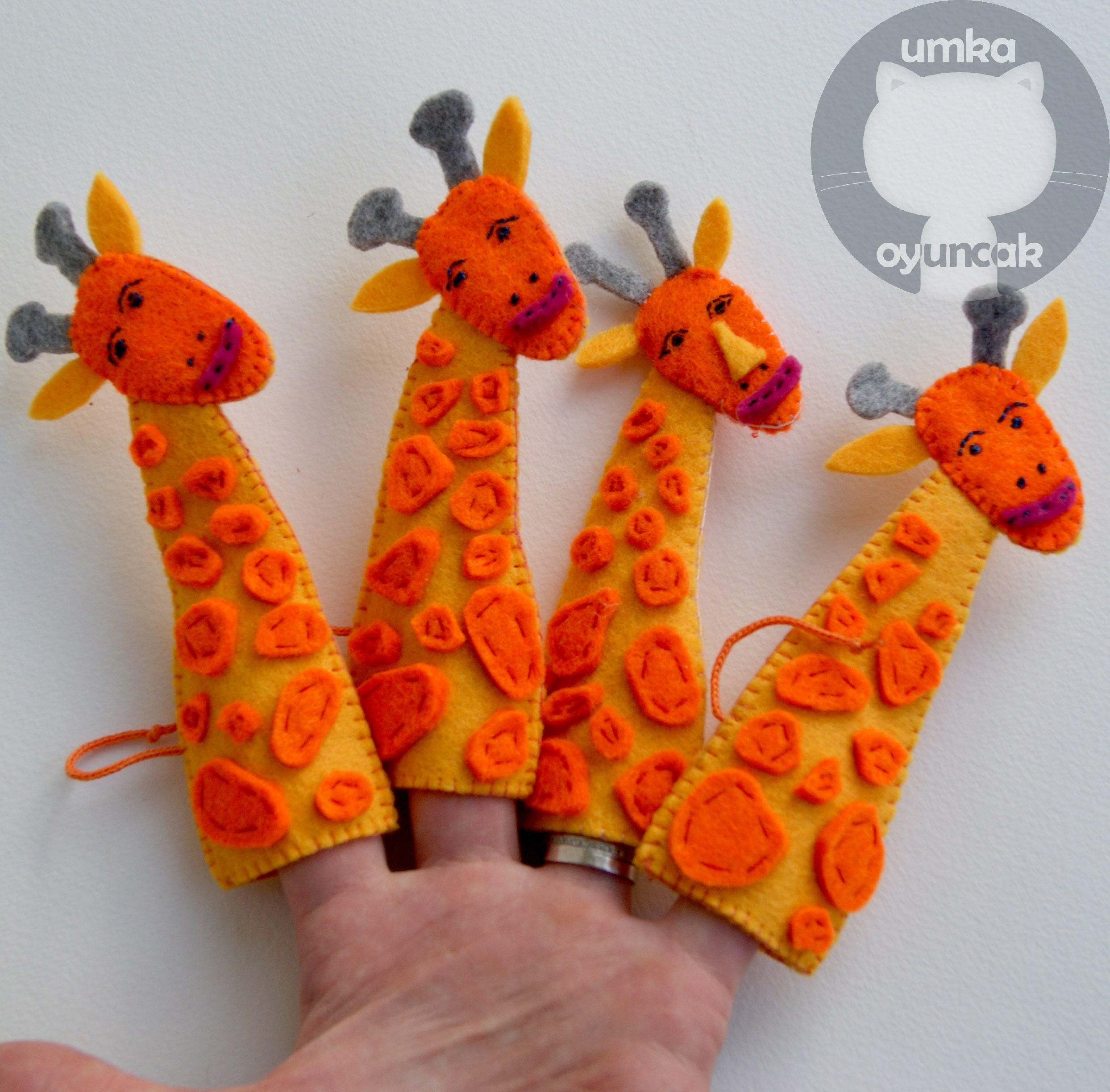 FİNGER PUPPET GIRAFFE Finger puppets Felt finger puppets Etsy