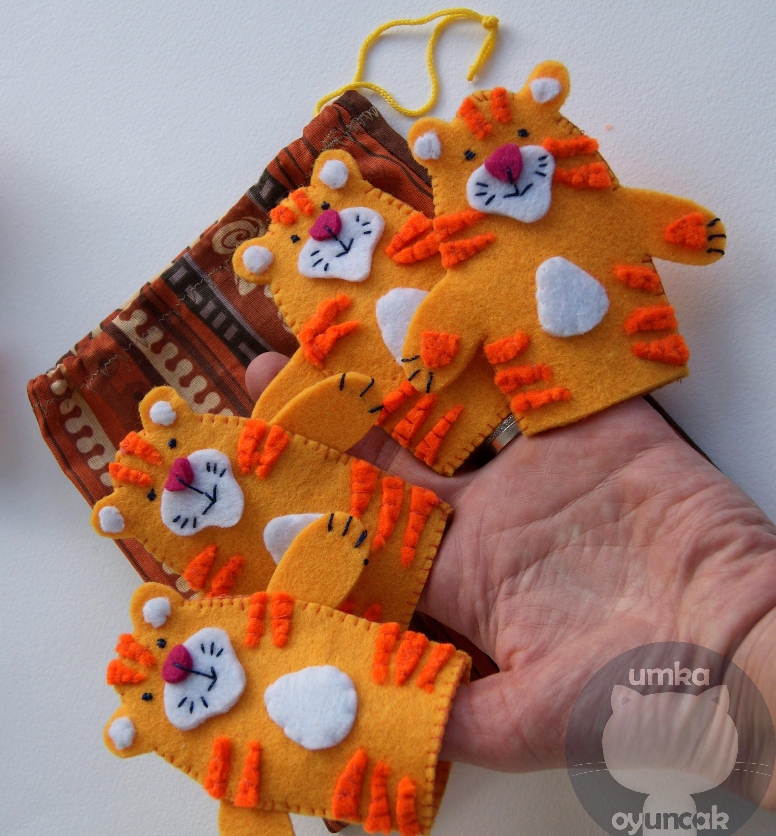 FİNGER PUPPET TİGER Finger puppets Felt finger puppets Finger Etsy