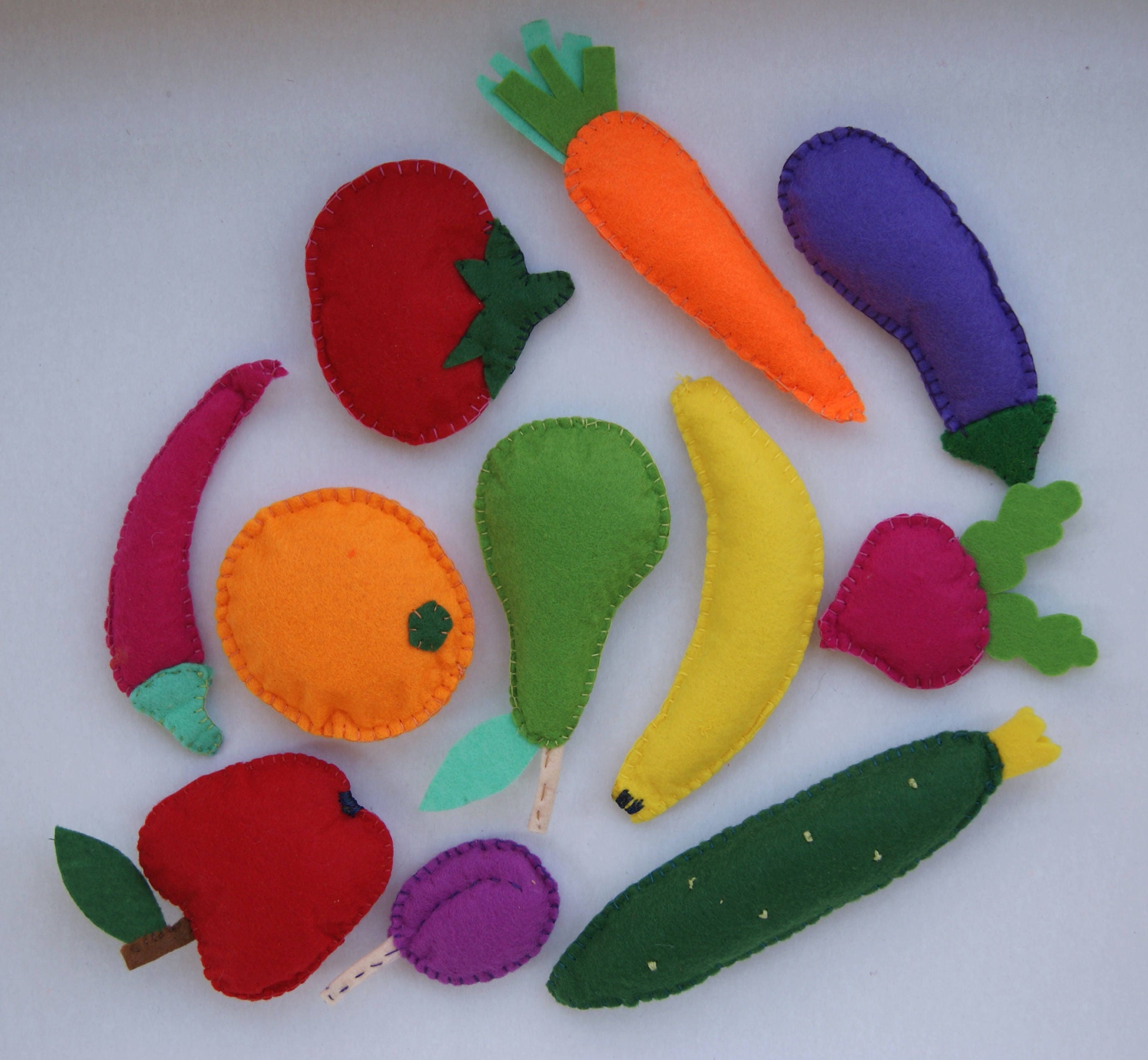 Felt fruit and vegetable set. Felt food. Felt play food. Toy Etsy