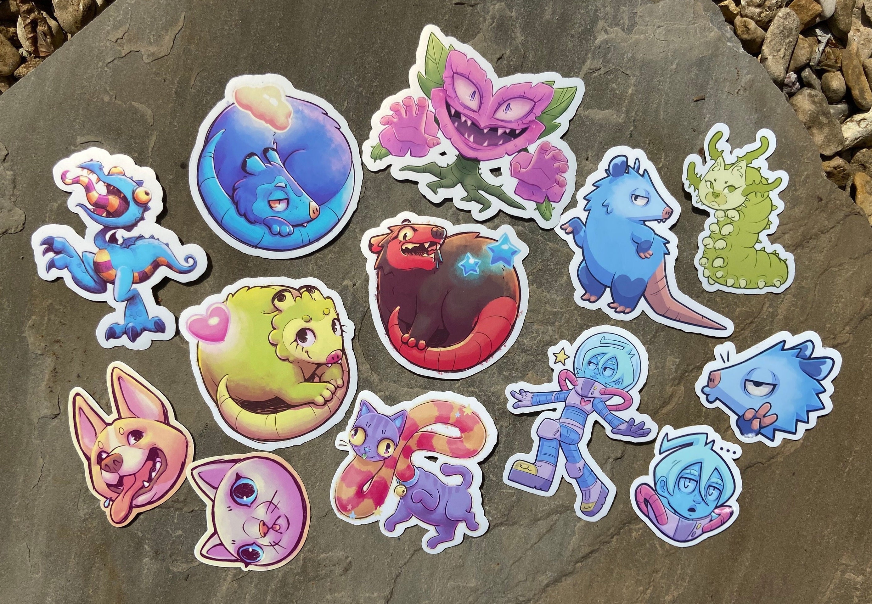 Cartoon Vinyl Stickers Etsy UK