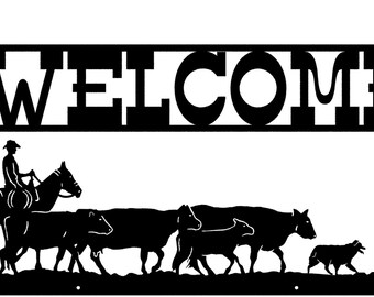 48" x 21.5" Cattle Drive Name Sign