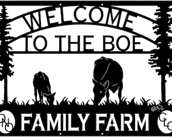 36" x 25.5" Cows Name Sign
