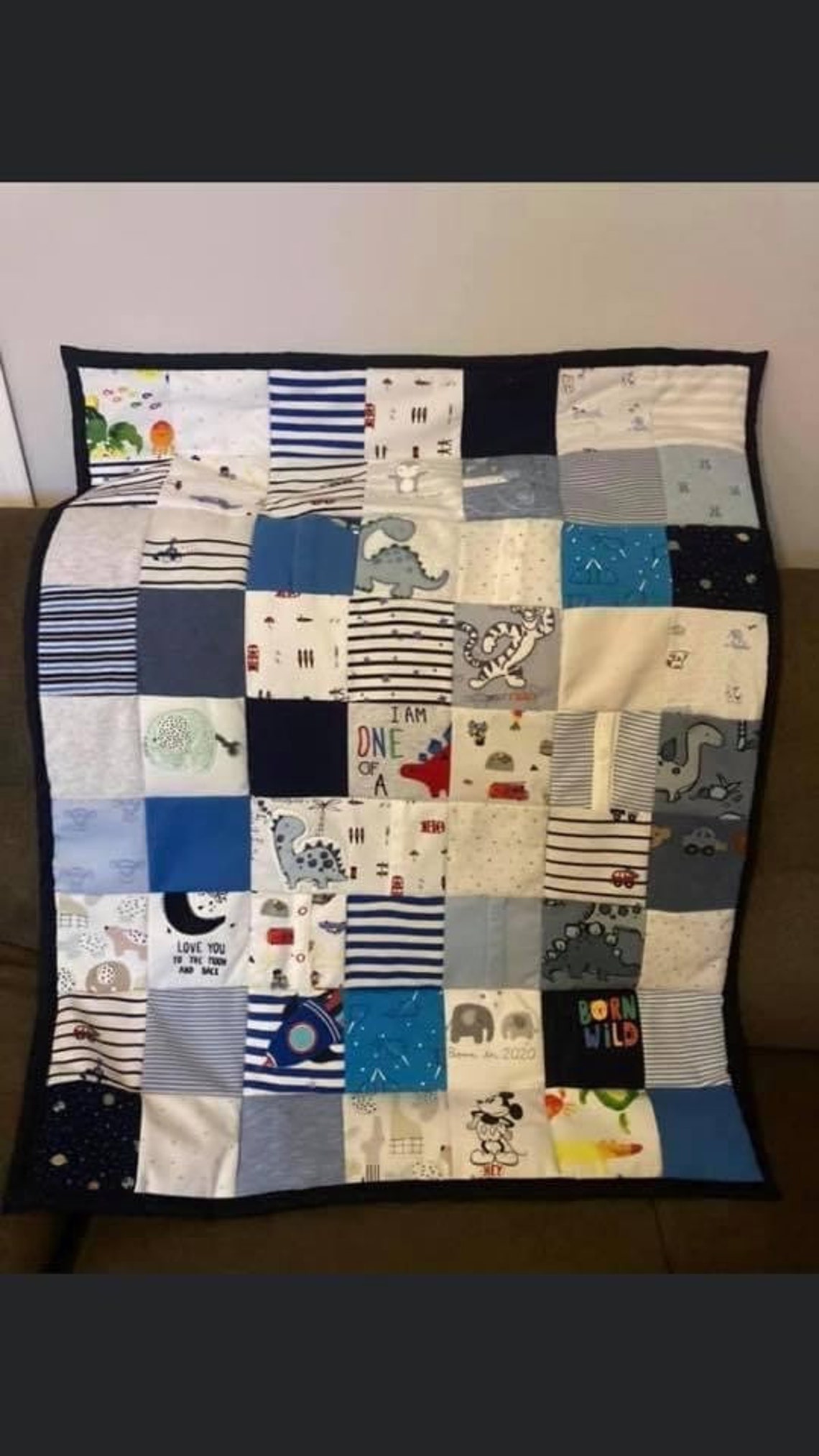 Baby memory blanket quilted custom made keepsake from babys Etsy