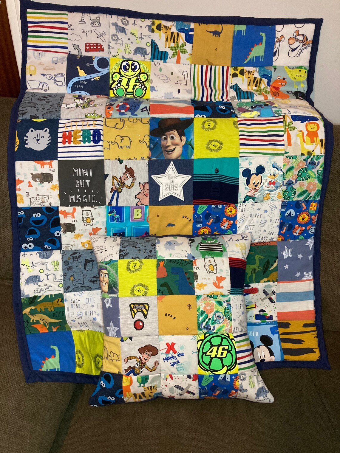 Baby memory blanket quilted custom made keepsake from babys Etsy