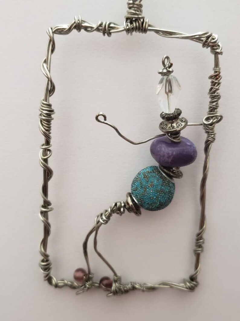 Wall art bead person wire bead people wire art bead art Etsy