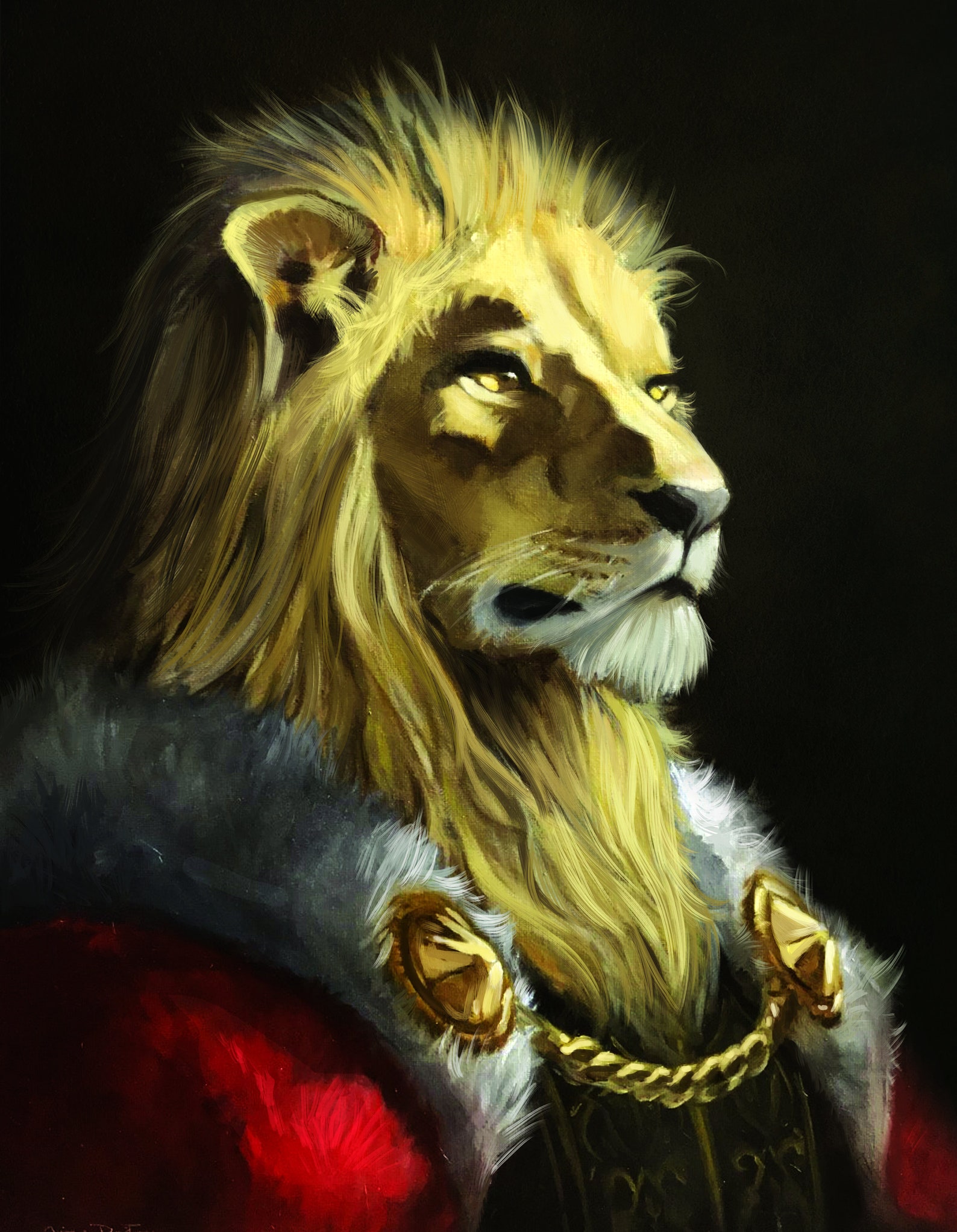 Lion Animal Print Renaissance Victorian Baroque Art Etsy