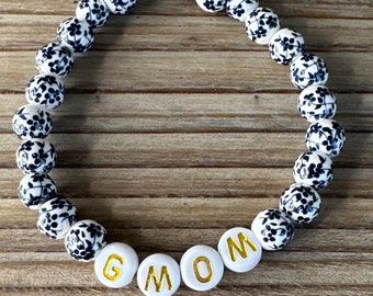 MAMA white & blue porcelain bracelet
