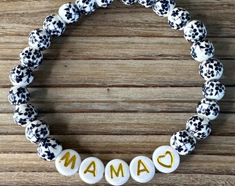 MAMA white & blue porcelain bracelet