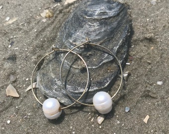 Floating Pearl Earrings
