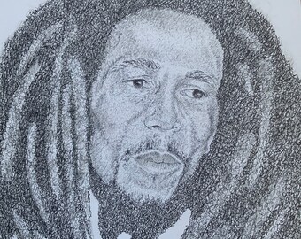 A portrait of Bob Marley