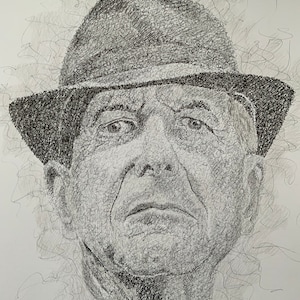 A portrait of Leonard Cohen