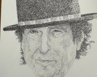 A portrait of Bob Dylan