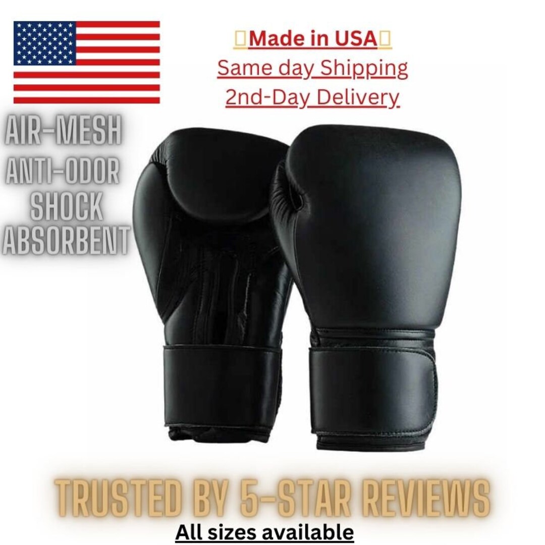 Black Boxing Gloves Practice Training and Sparring Antiodor Anti