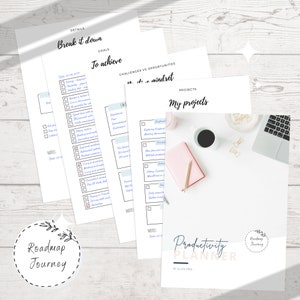 Productivity Planner, Digital planner, Life planner, Planner printable, Motivation, Productivity, Calendar, Life organization.