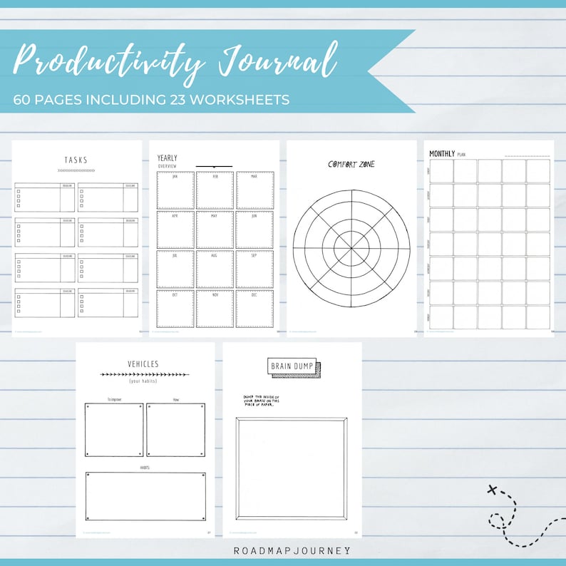 Productivity Journal creative workbook printable planner | Etsy