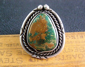 vintage old pawn navajo green turquoise ring size 7 natural royston turquoise native american sterling silver southwestern mens ring gift