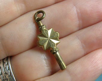 antique victorian gold filled pocket watch key fob pendant charm victorian gold filled watch key pendant, estate jewelry, charm for bracelet