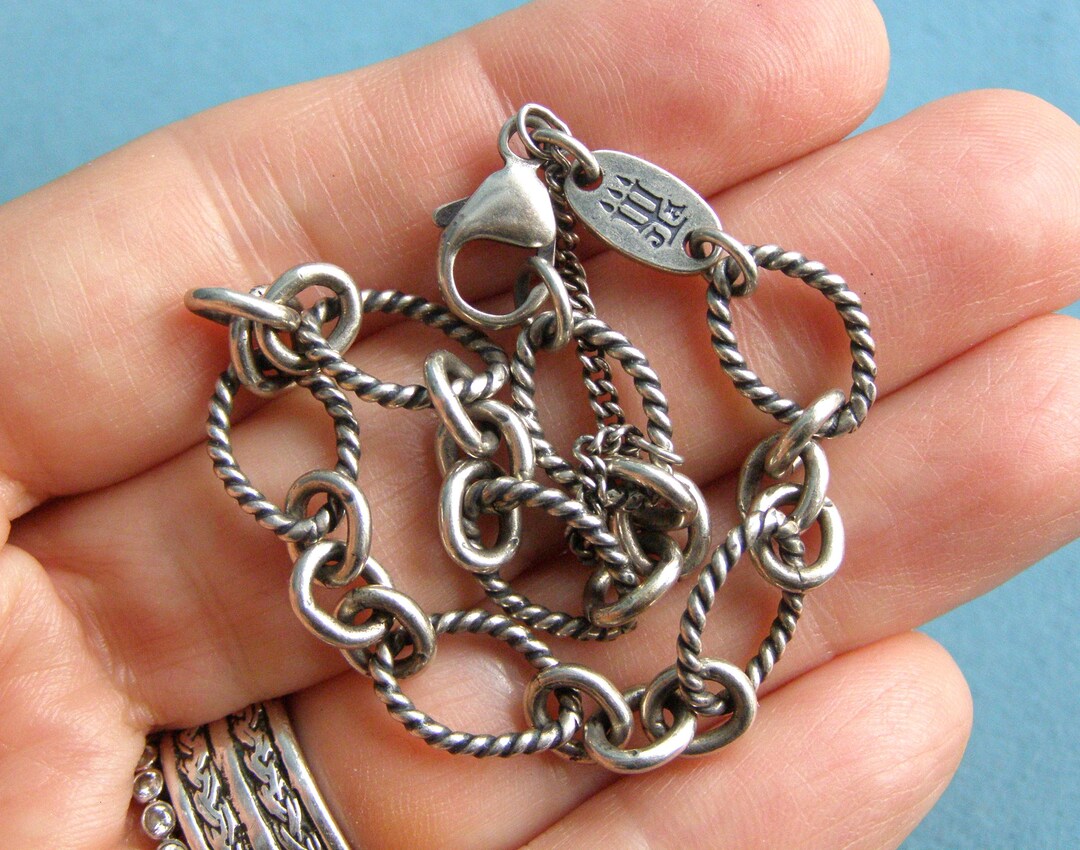 Vintage James Avery Sterling Cable Rope Link Charm Bracelet Retired ...