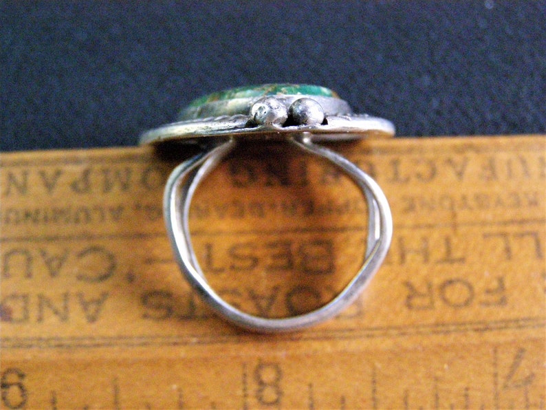 vintage old pawn navajo green turquoise ring size 7 natural royston turquoise native american sterling silver southwestern mens ring gift