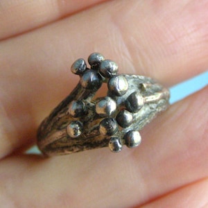 vintage brutalist sterling modernist ring cool mid century modernist brutalist abstract jewelry size 6 ring birthday gift for him or her