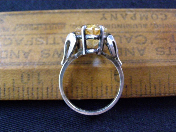 vintage mexico sterling citrine ring modernist me… - image 3