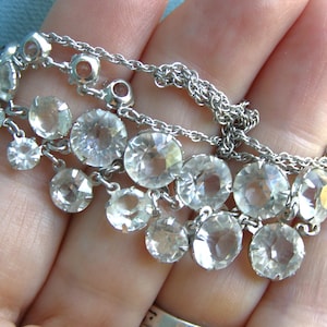 Vintage Art Deco Crystal Choker Necklace: 12k Gold Filled Bridal Jewelry