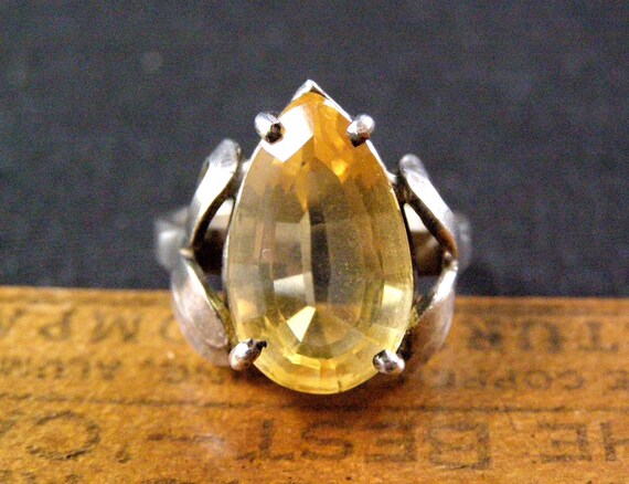 vintage mexico sterling citrine ring modernist me… - image 10