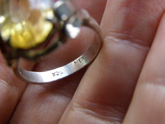 vintage mexico sterling citrine ring modernist me… - image 7