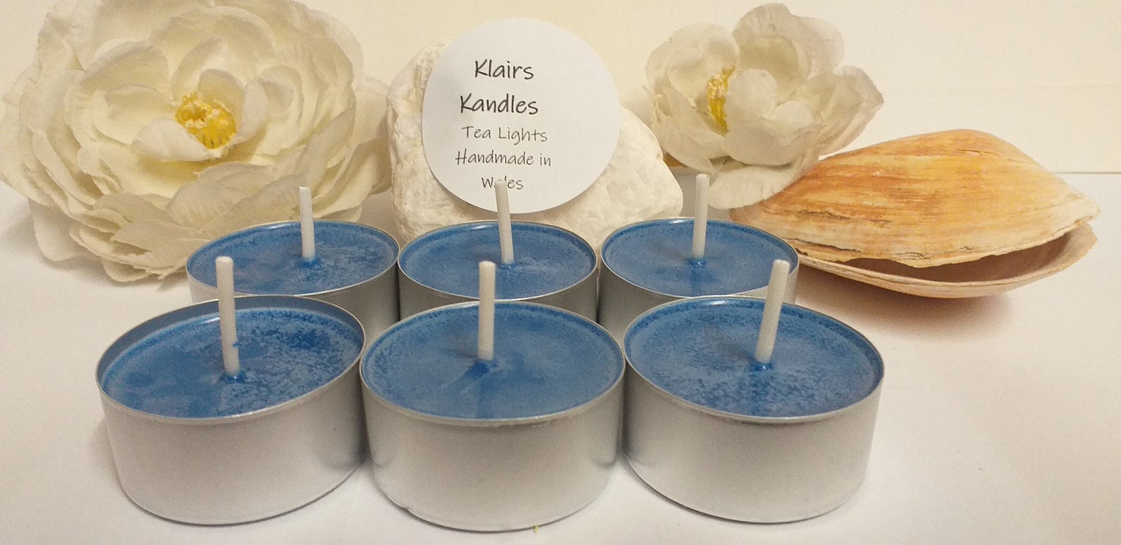 BLUE TEA LIGHTS pack of 6 unscented tea lights natural soy Etsy