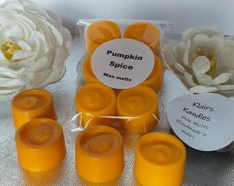 PUMPKIN SPICE scented wax melts, handmade in Wales by Klairs Kandles, natural soy wax