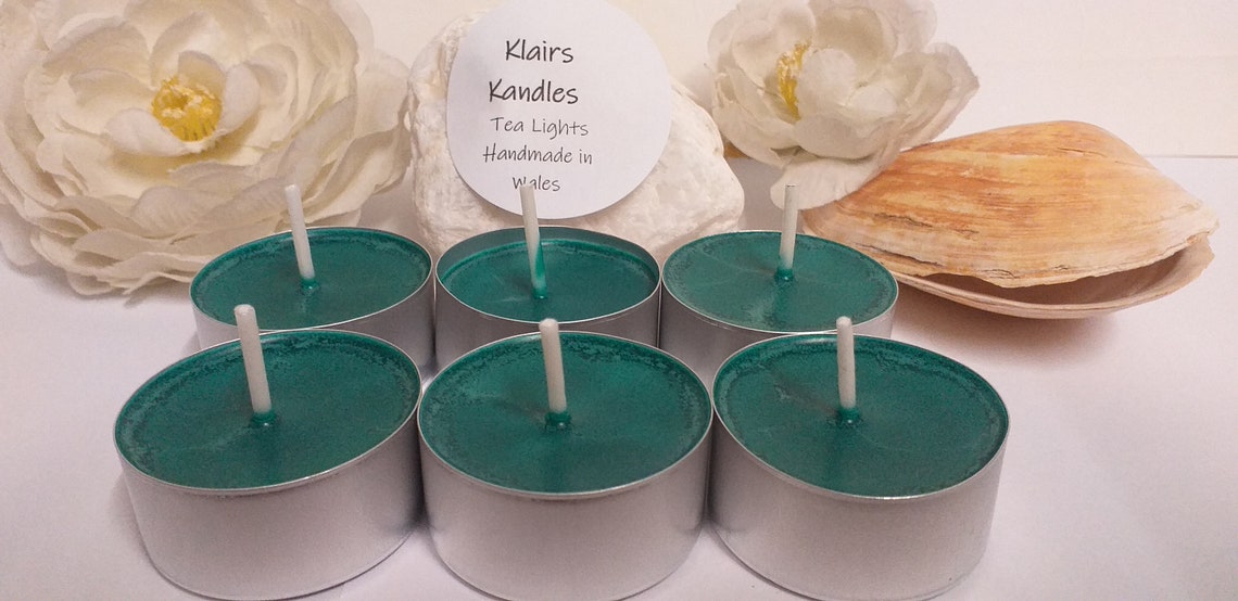 GREEN TEA LIGHTS Pack of 6 Unscented Tea Lights Natural Soy Etsy UK