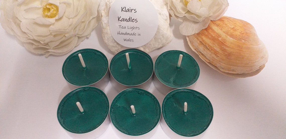 GREEN TEA LIGHTS Pack of 6 Unscented Tea Lights Natural Soy Etsy UK