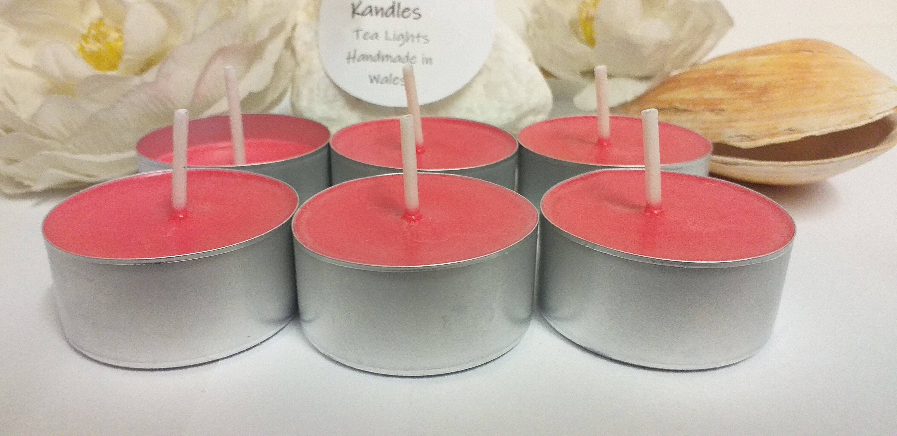 Red TEA LIGHTS pack de 6 luces de té sin aroma cera de soja Etsy