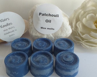 PATCHOULI OIL scented wax melts, handmade in Wales by Klairs Kandles, natural soy wax