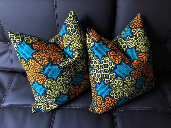 Fancy Throw Pillows Made From African Print Etsy