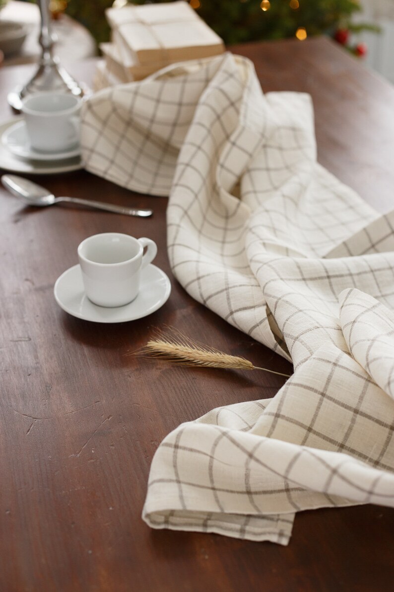 Linen table runner table decor. Table linens