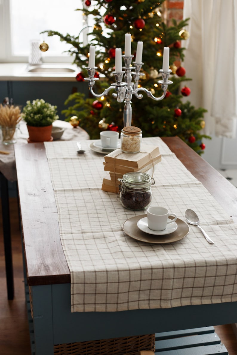 Linen table runner table decor. Table linens