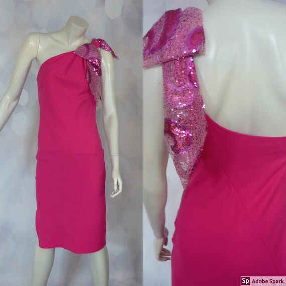 Vintage Designer Knee length Bow Dress Size S, Uk… - image 3