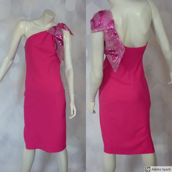 Vintage Designer Knee length Bow Dress Size S, Uk… - image 2