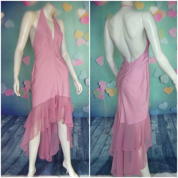 ruffle backless dress