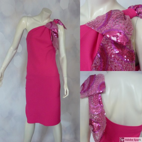 Vintage Designer Knee length Bow Dress Size S, Uk… - image 1