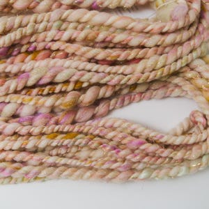 Two-ply Handspun Art Yarn | Unicorn Hair with Gold Angelina Sparkle