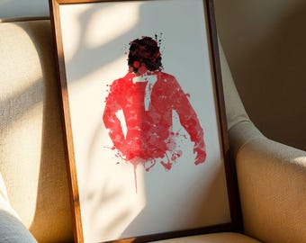 George Best Manchester United Legend Art Print, Football Art, Mancave Decor, Boys Room Decor, Northern Ireland, Footy, Man Utd Number 7