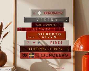 The Invincibles Book Stack Art Print | 2003–04 Season Wall Art | The Unbeaten Season | Arsenal Football Typography Poster
