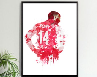 Thierry Henry Arsenal Legend Art Print, Football Art, Mancave Decor, Boys Room Decor, Gunners, Footy Art Print
