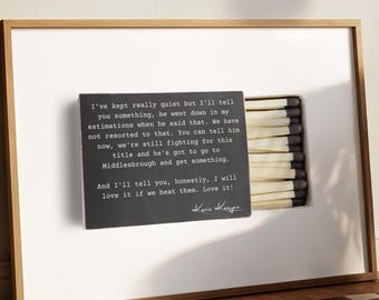 Kevin Keegan Matchbox Quote Art Print | Football Fan Gift | Newcastle Supporter Present | Retro Wall Art | Premium Satin Paper