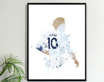 Harry Kane Tottenham Hotspur Legend Art Print, Football Art, Mancave Decor, Boys Room Decor, Spurs, England, Footy Art Print