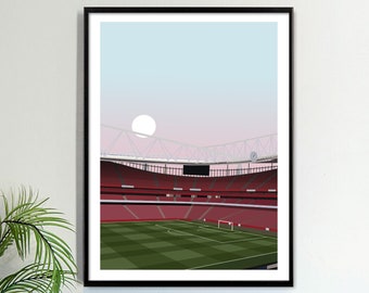 Emirates Stadium -Arsenal Inspired Stadium Print Artwork ,North London, Minimalist Art Print Football Stadium Design, Gunners