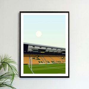 Carrow Road - Norwich City Inspired Stadium Print Artwork ,Norfolk, Minimalist Art Print Football Stadium Design, The Canaries